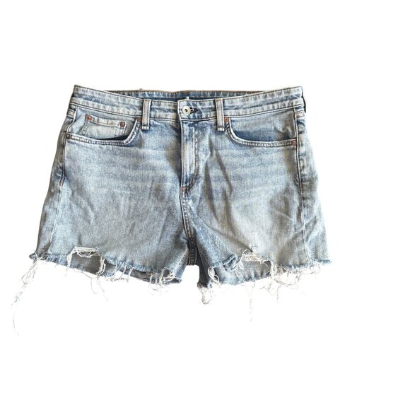 Rag & Bone Womens Denim Dre Low-Rise Frayed Hem Shorts Size 29 - Picture 2 of 5